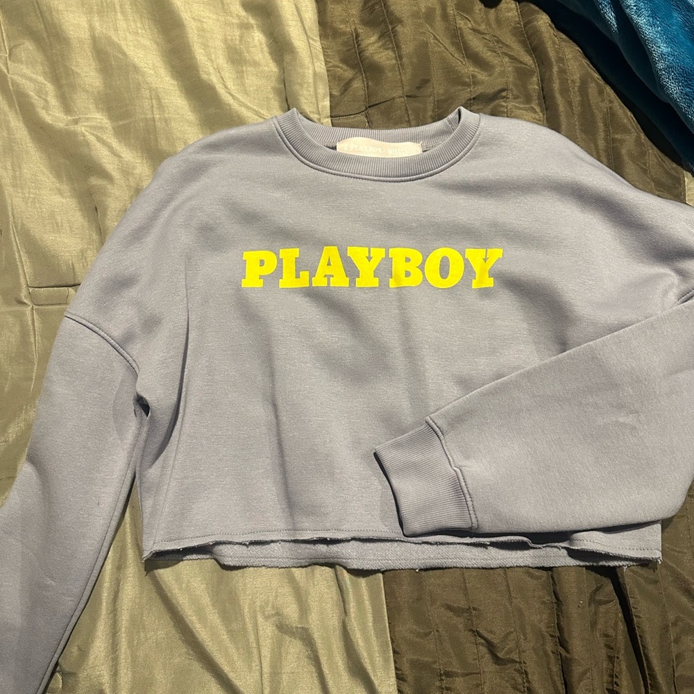 Misguided x Playboy Gray Sweatshirt with Logo